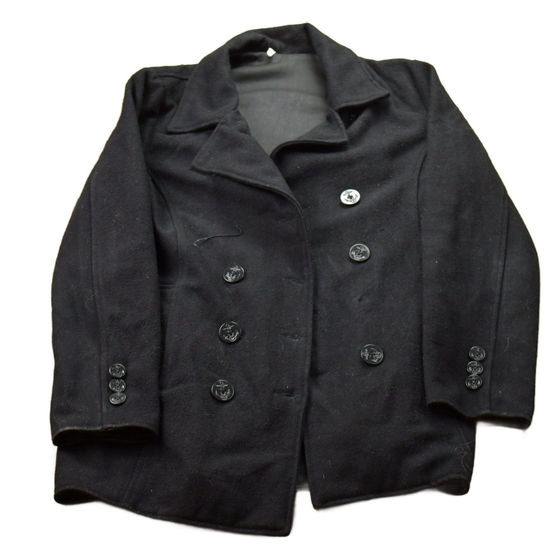 Vintage 1990s 100% Wool Pea Coat Jacket Men's XS from propervintagecanada