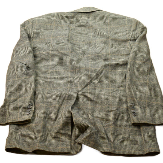 Vintage 1990s 100% Wool Plaid Blazer Jacket Men's Medium from propervintagecanada