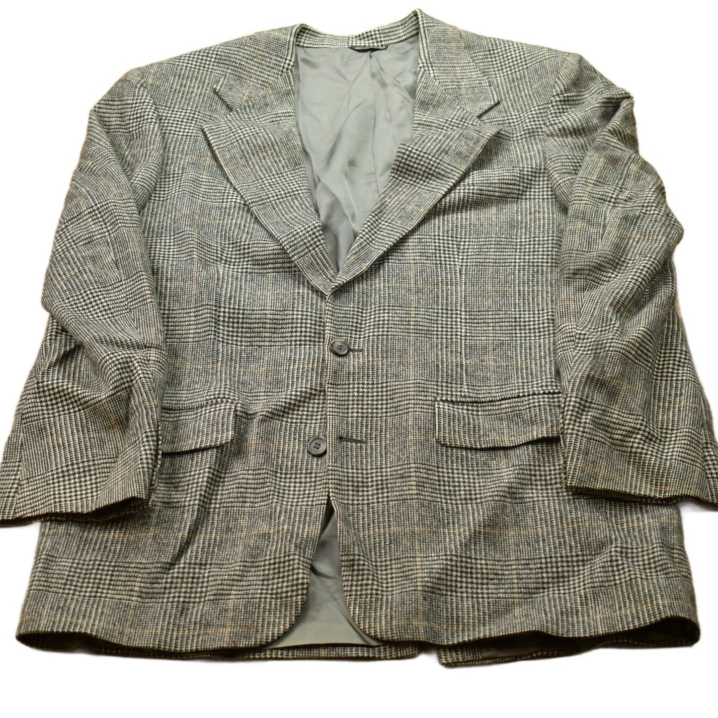 Vintage 1990s 100% Wool Plaid Blazer Jacket Men's Medium from propervintagecanada