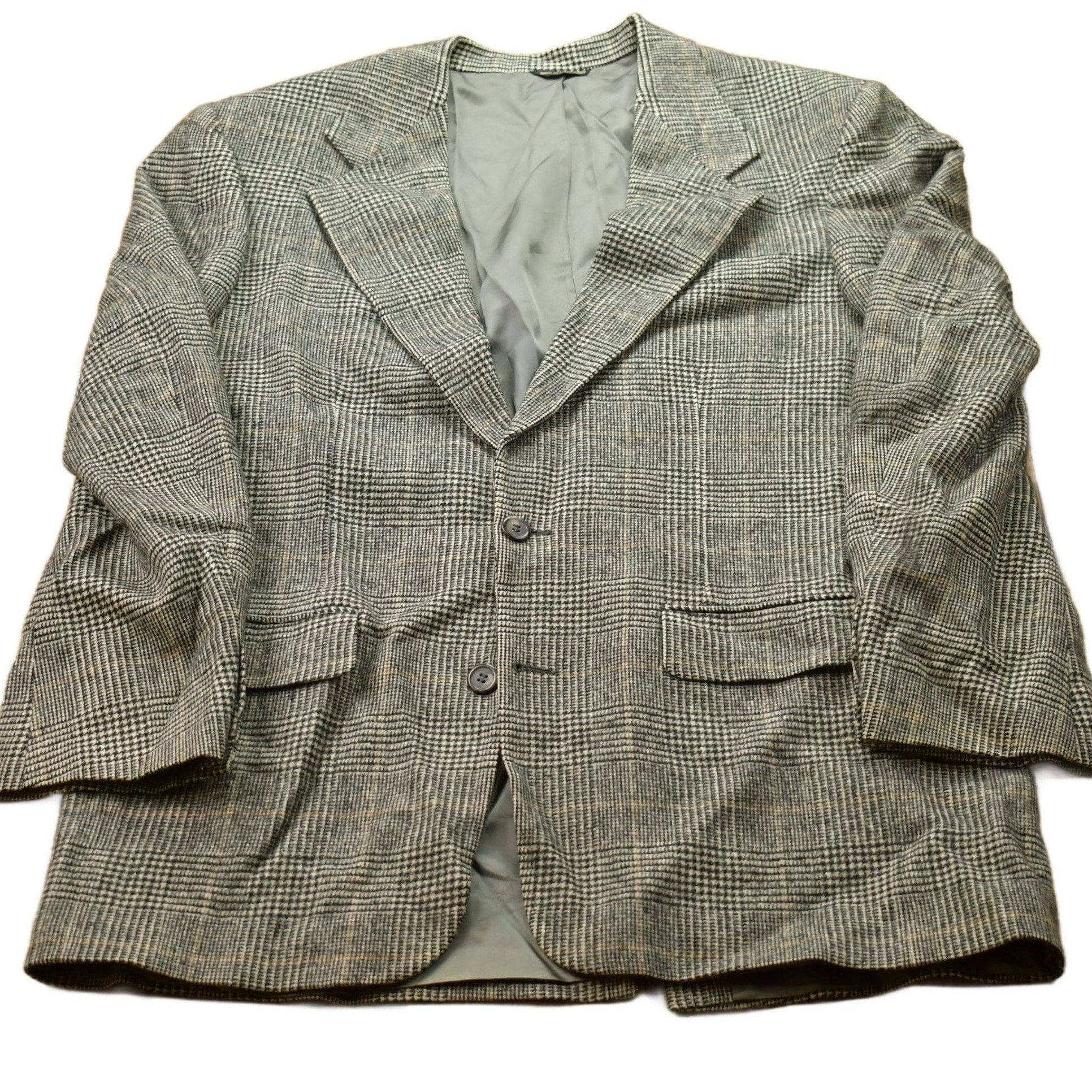 Vintage 1990s 100% Wool Plaid Blazer Jacket Men's Medium from propervintagecanada