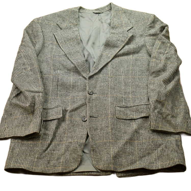 Vintage 1990s 100% Wool Plaid Blazer Jacket Men's Medium from propervintagecanada