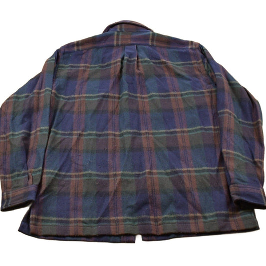 Vintage 1990s 100% Wool Polo Ralph Lauren Plaid Button Up Shirt Men's Large from propervintagecanada