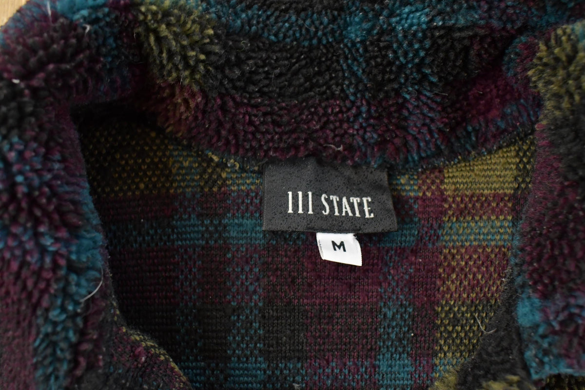 Vintage 1990s 111 State Button Up Fleece Sweater Women's Medium from propervintagecanada