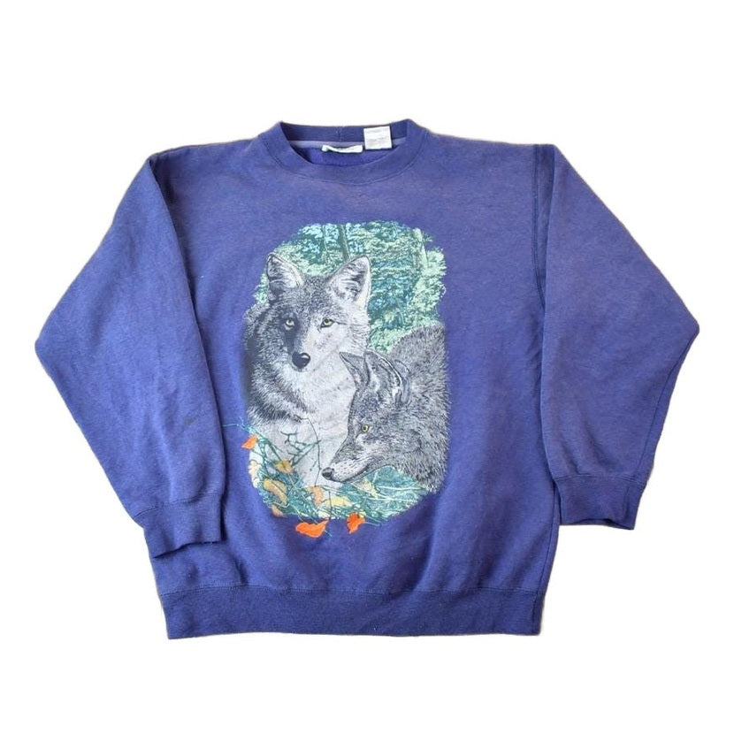 Vintage 1990s 2 Wolf East West Casuals Crewneck Men's Medium from propervintagecanada