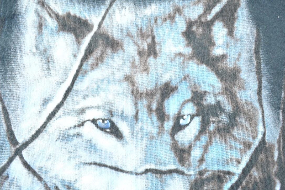 Vintage 1990s 2 Wolves Nature Crewneck Men's XL from propervintagecanada