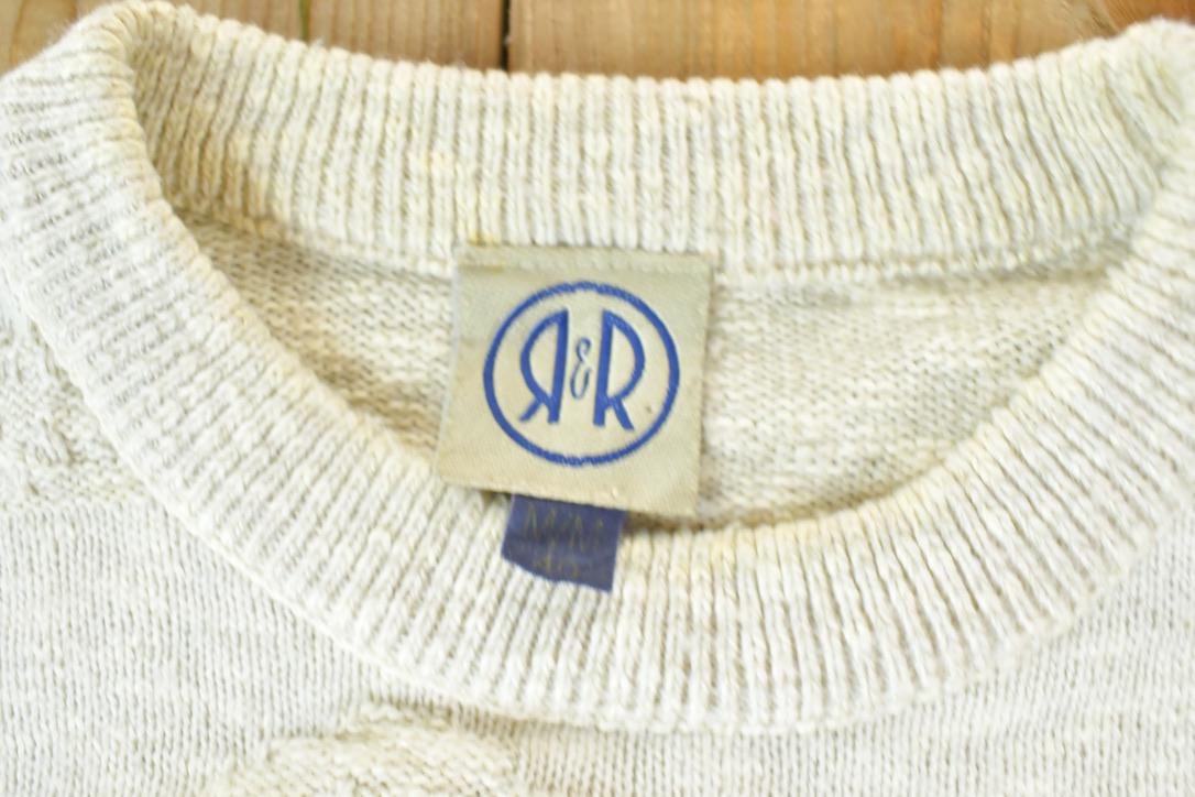 Vintage 1990s 3 Ducks Knit Abstract Pattern Crewneck Sweater Men's Large from propervintagecanada