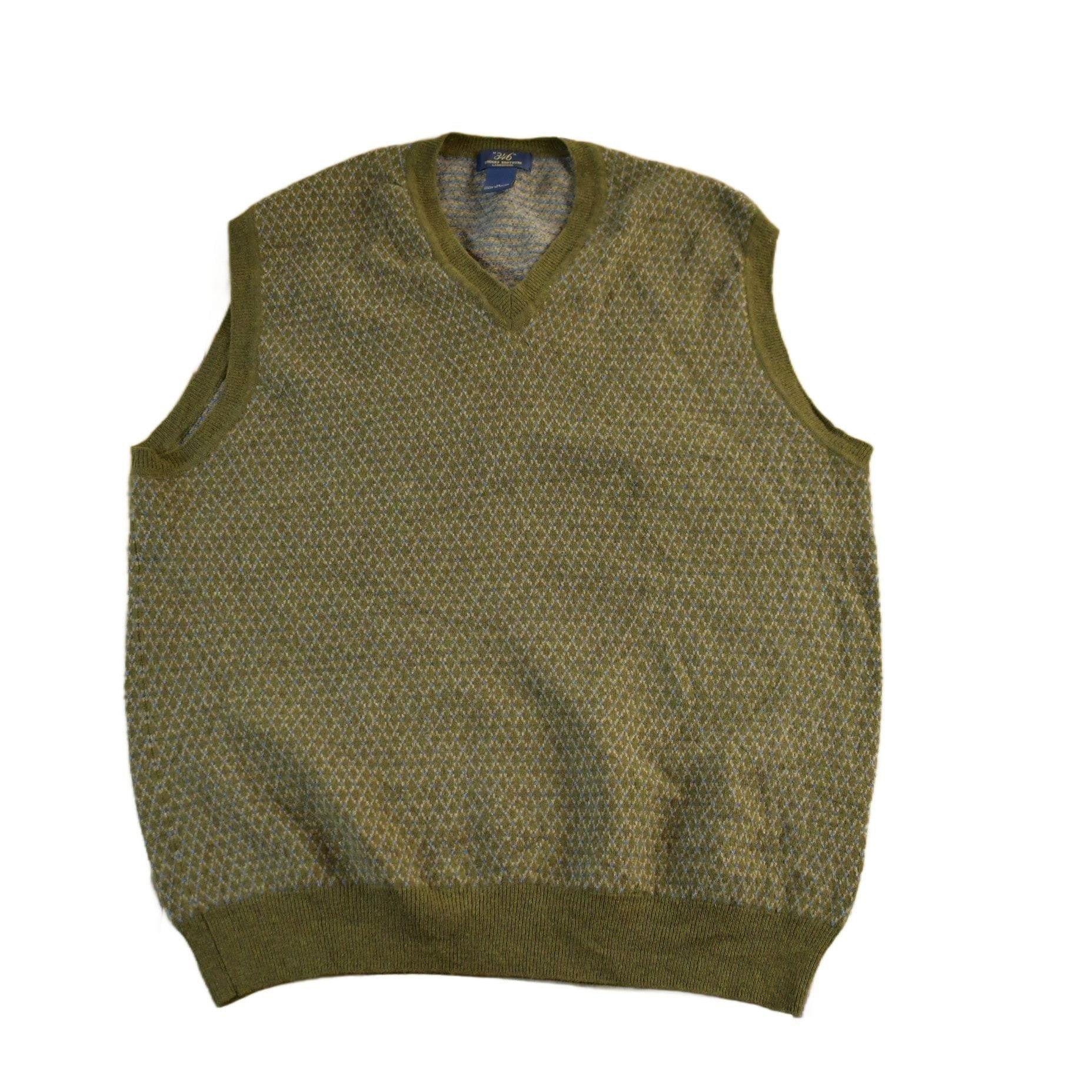 Vintage 1990s 346 Brooks Brothers Wool Knit Vest V Neck Sweater Men's Medium from propervintagecanada