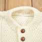 Vintage 1990s 3D Cable Knit Button Up Wool Sweater Women's M from propervintagecanada