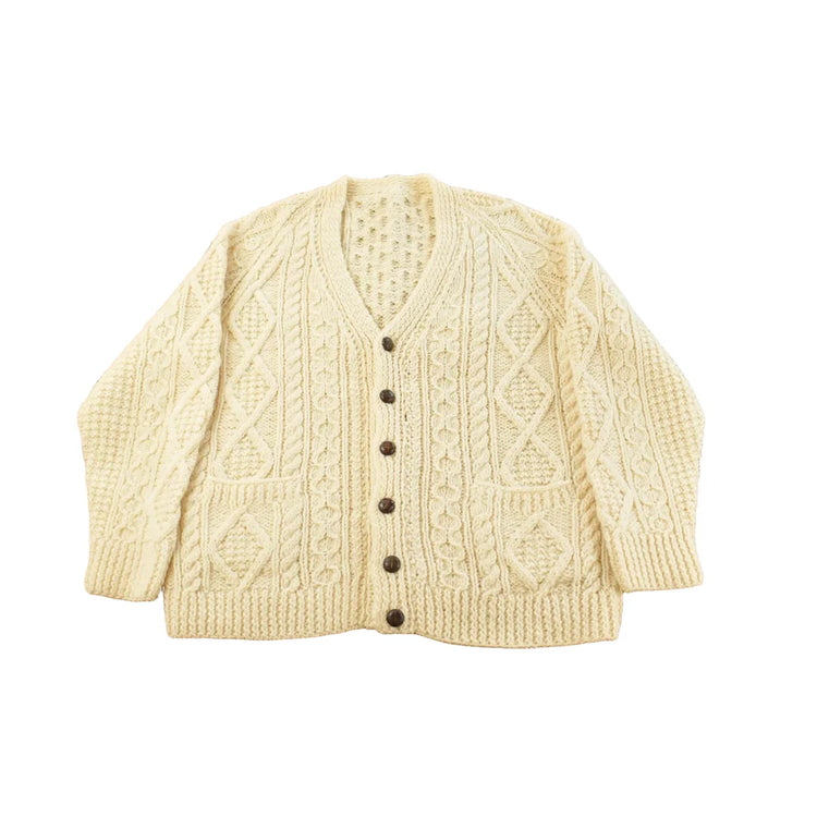 Vintage 1990s 3D Cable Knit Cardigan Sweater Men's Large from propervintagecanada
