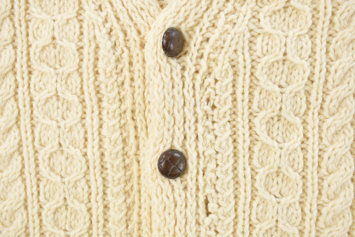 Vintage 1990s 3D Cable Knit Cardigan Sweater Men's Large from propervintagecanada