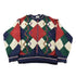 Vintage 1990s 417 Van Heusen Argyle Knit Abstract Pattern Crewneck Sweater Men&