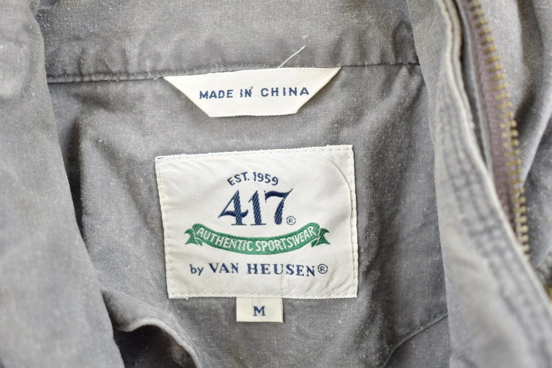 Vintage 1990s 417 Van Heusen Zip Up Hooded Vest Men's Large from propervintagecanada