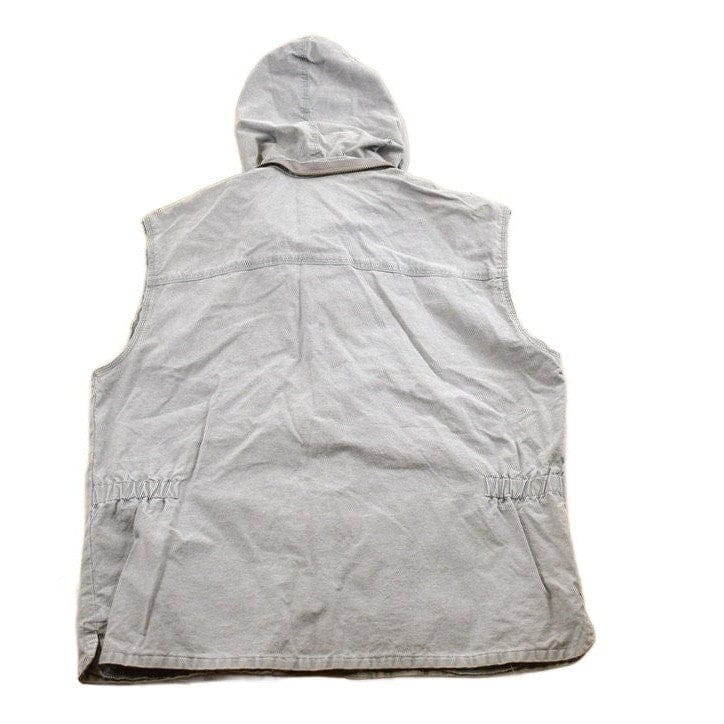 Vintage 1990s 417 Van Heusen Zip Up Hooded Vest Men's Large from propervintagecanada