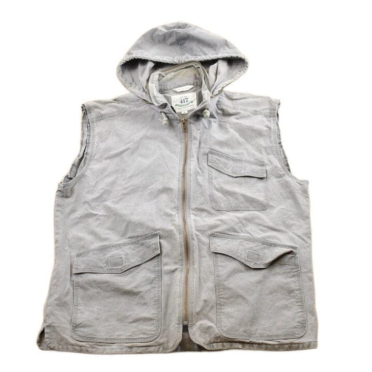 Vintage 1990s 417 Van Heusen Zip Up Hooded Vest Men's Large from propervintagecanada