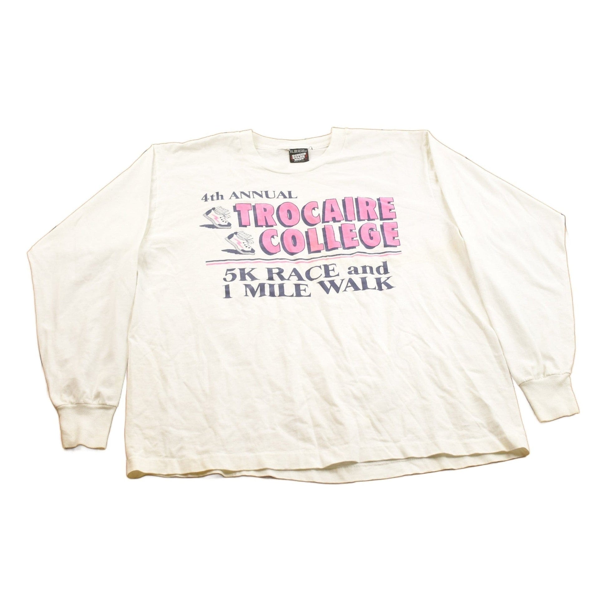 Vintage 1990s 4th Annual Trocaire College 5K Race Crewneck Long Sleeve Shirt Men's Medium from propervintagecanada