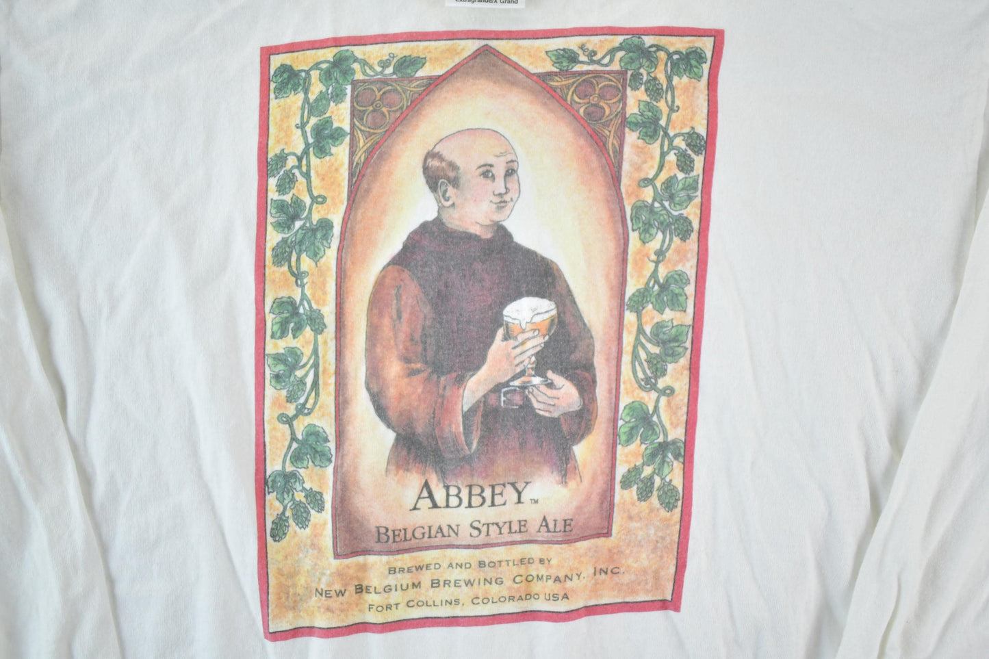 Vintage 1990s Abbey Belgian Style Ale Souvenir Single Stitch Graphic Print T-Shirt Made In Men's XL from propervintagecanada