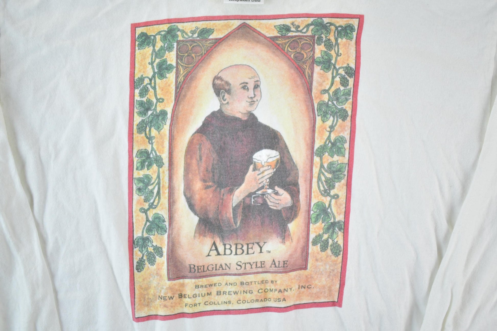 Vintage 1990s Abbey Belgian Style Ale Souvenir Single Stitch Graphic Print T-Shirt Made In Men's XL from propervintagecanada