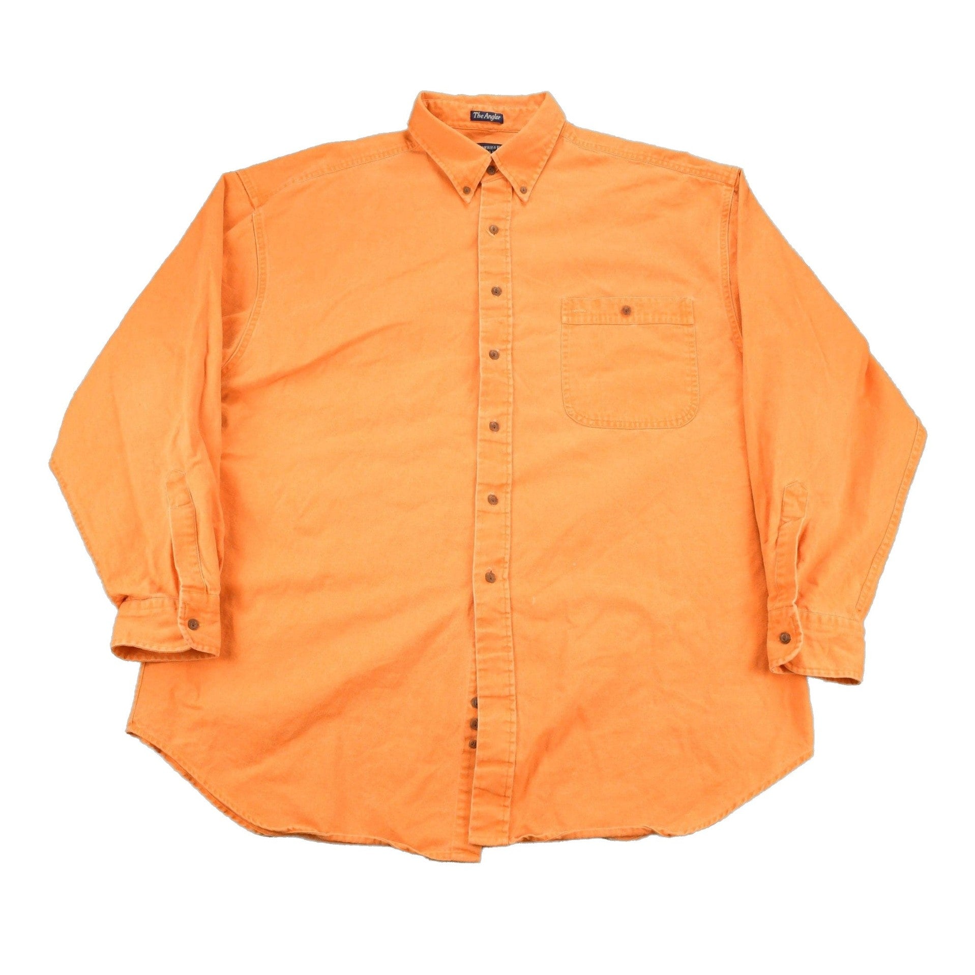 Vintage 1990s Abercrombie & Fitch Blank Orange Button Up Shirt Men's XL from propervintagecanada