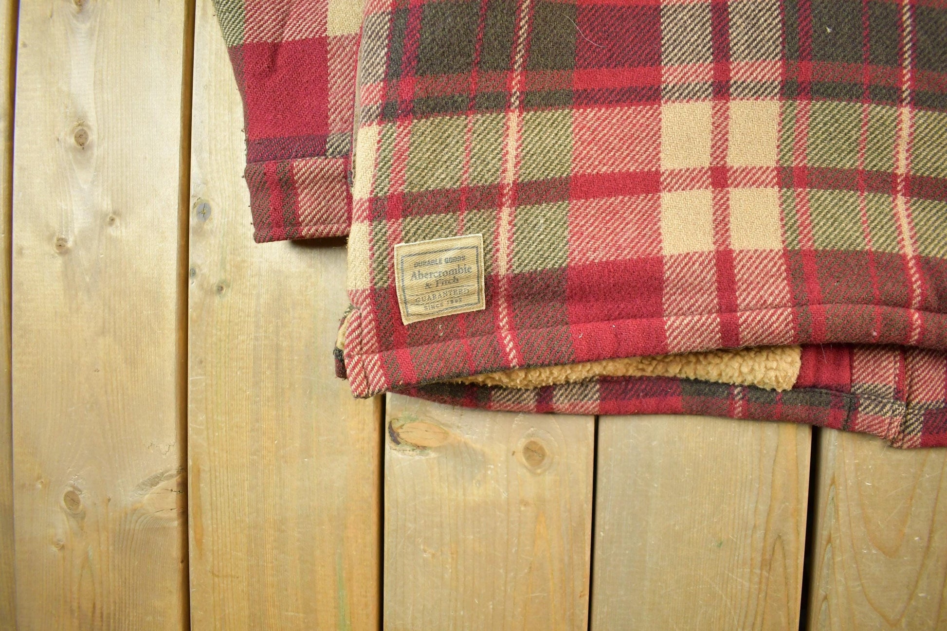 Vintage 1990s Abercrombie & Fitch Sherpa Lined Flannel Jacket Men's Large from propervintagecanada