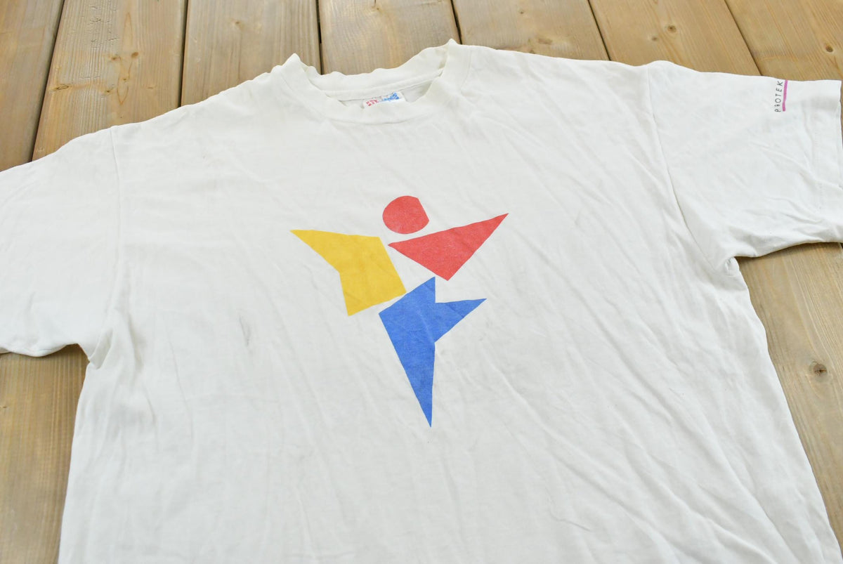 Vintage 1990s Abstract Graphic Protek Promotional T-Shirt Men's L from propervintagecanada