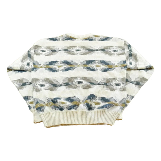 Vintage 1990s Abstract Knit Crewneck Sweater Men's M from propervintagecanada