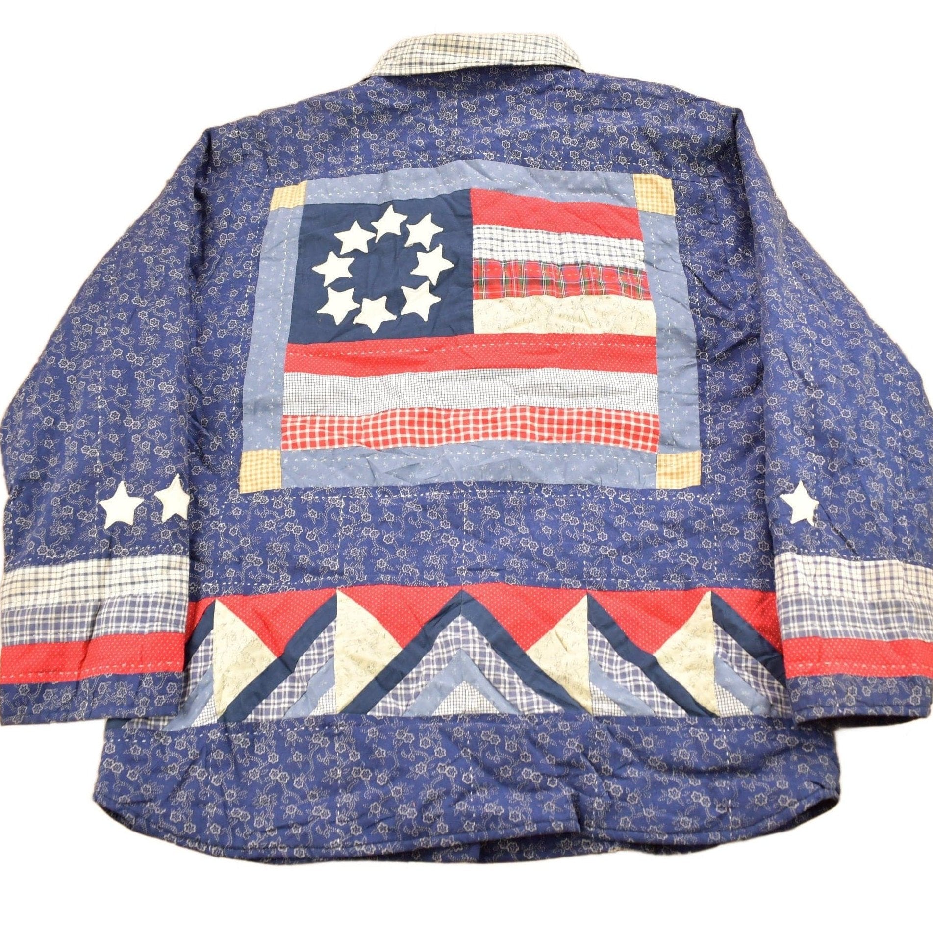 Vintage 1990s Abstract Patchwork Button Up Shirt Men's Small from propervintagecanada