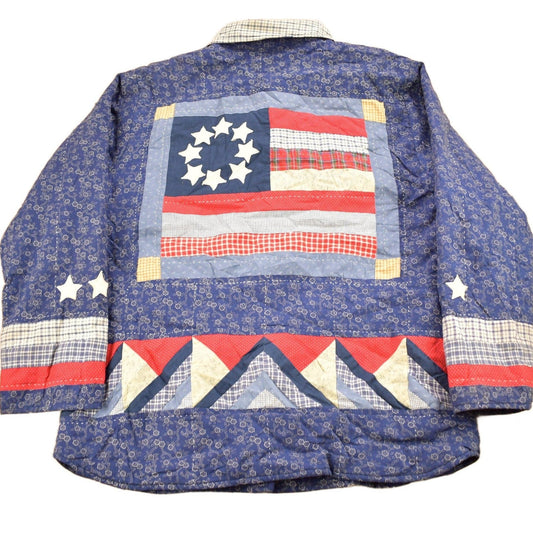 Vintage 1990s Abstract Patchwork Button Up Shirt Men's Small from propervintagecanada