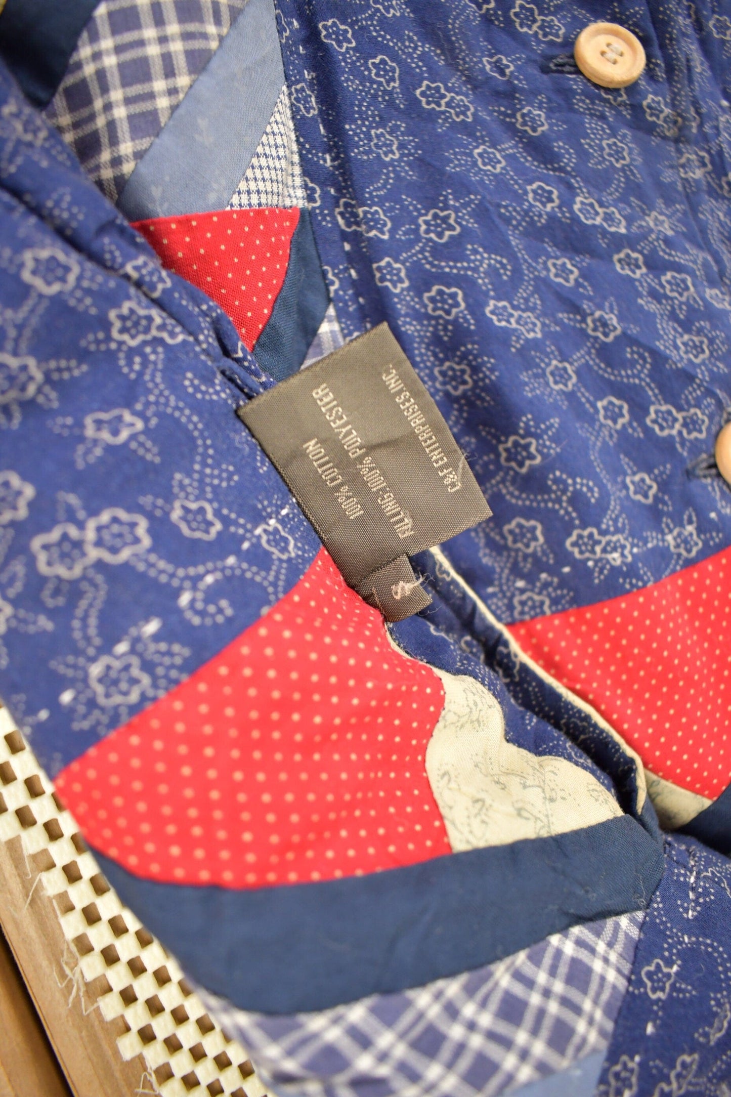 Vintage 1990s Abstract Patchwork Button Up Shirt Men's Small from propervintagecanada