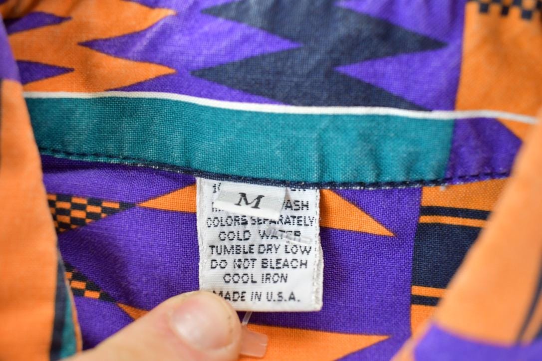 Vintage 1990s Abstract Pattern Aztec Button Up Western Style Shirt Women's M from propervintagecanada