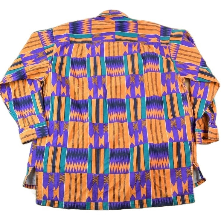 Vintage 1990s Abstract Pattern Aztec Button Up Western Style Shirt Women's M from propervintagecanada