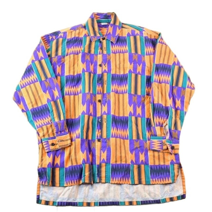 Vintage 1990s Abstract Pattern Aztec Button Up Western Style Shirt Women's M from propervintagecanada