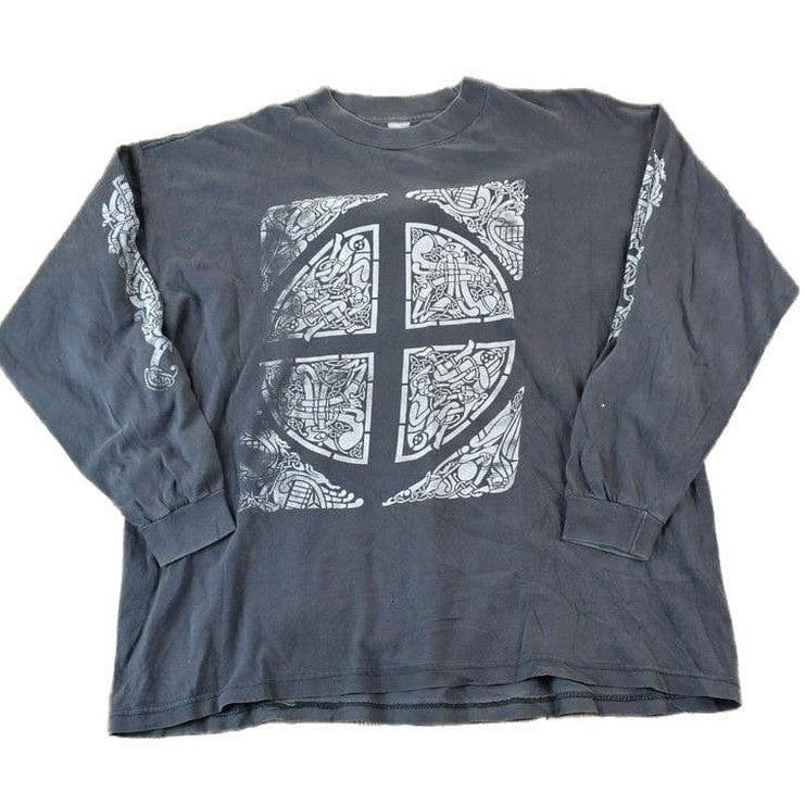 Vintage 1990s Abstract Pattern Church Pattern Crewneck Sweatshirt Men's XL from propervintagecanada