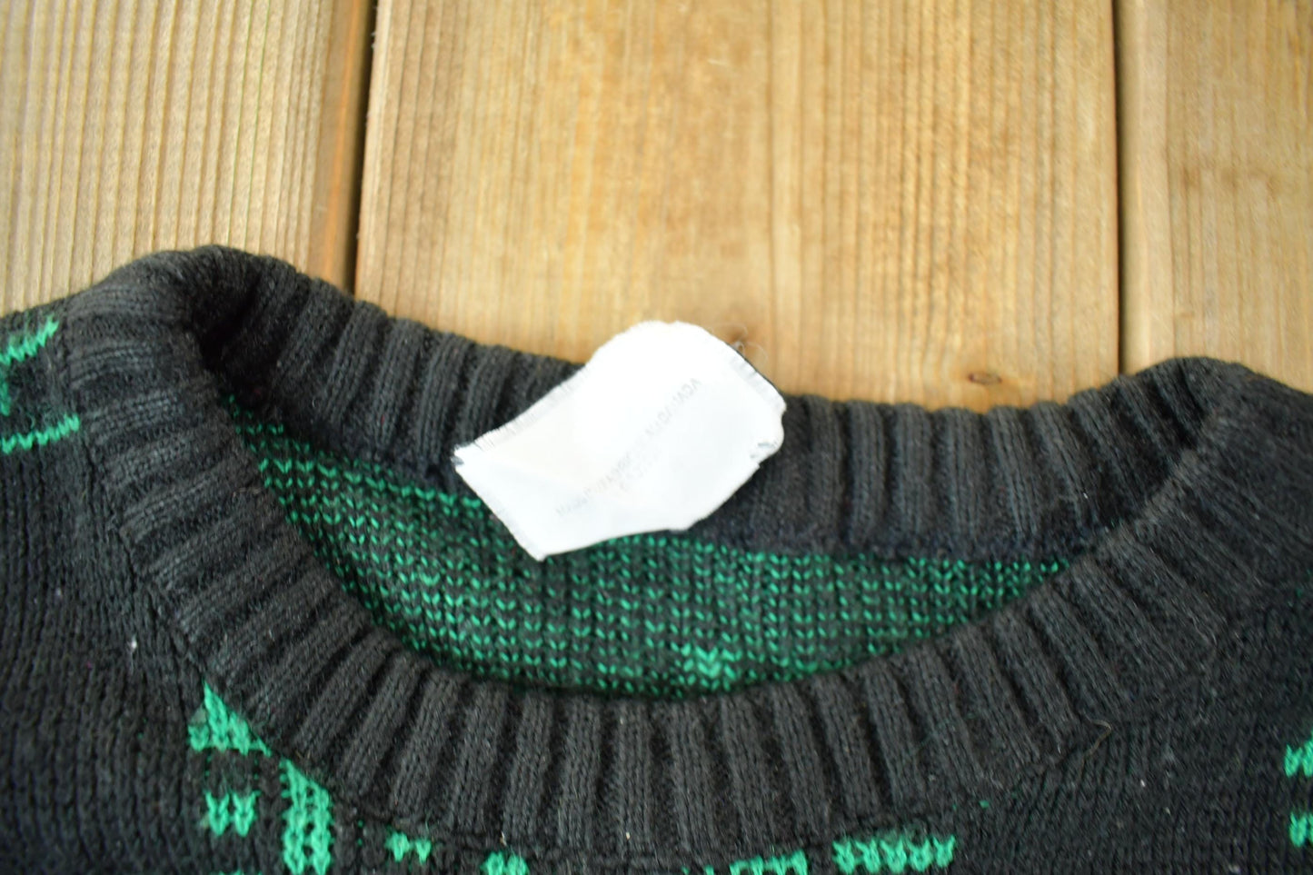 Vintage 1990s Abstract Pattern Knit Crewneck Sweater Men's Large from propervintagecanada