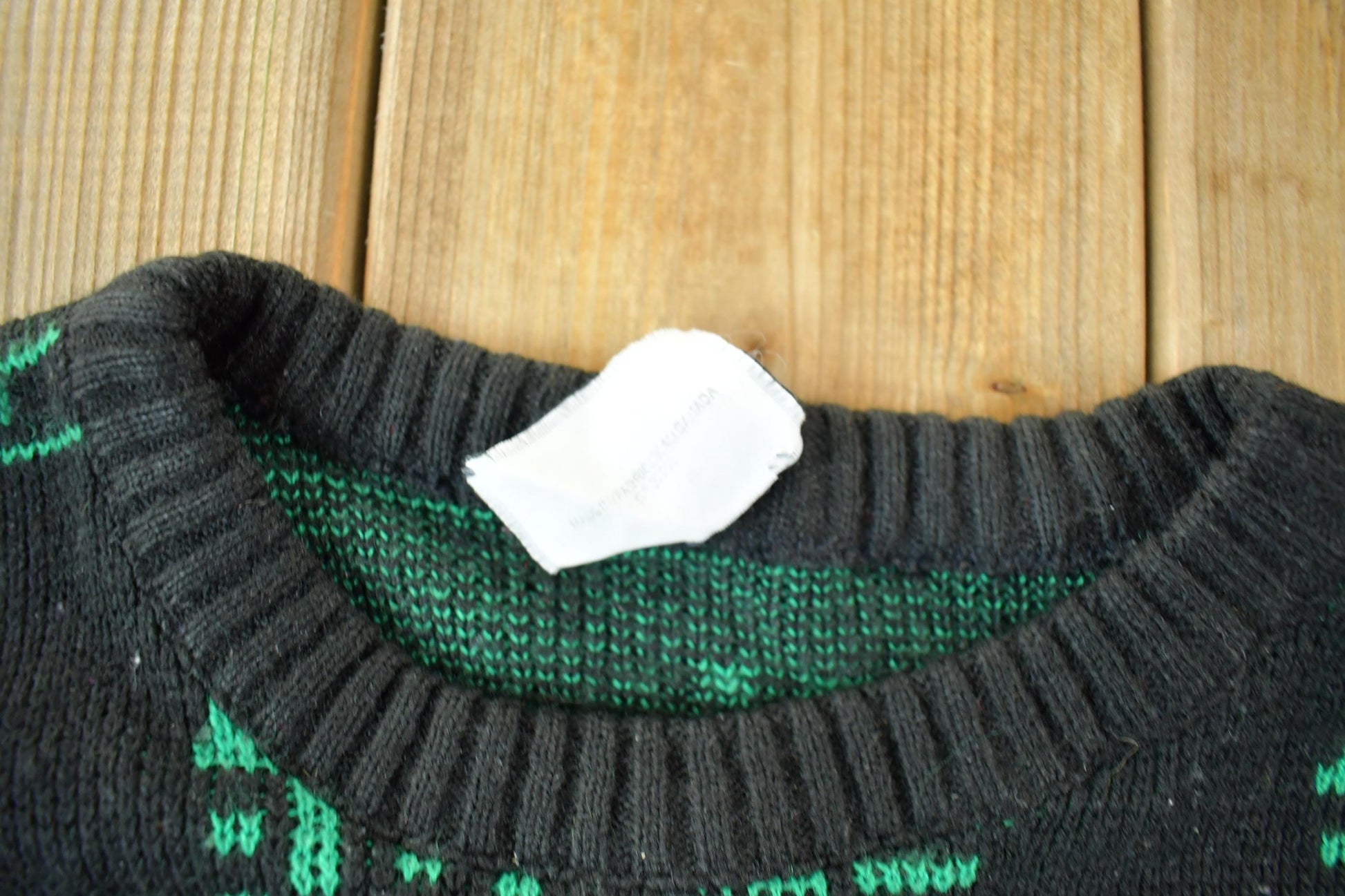 Vintage 1990s Abstract Pattern Knit Crewneck Sweater Men's Large from propervintagecanada