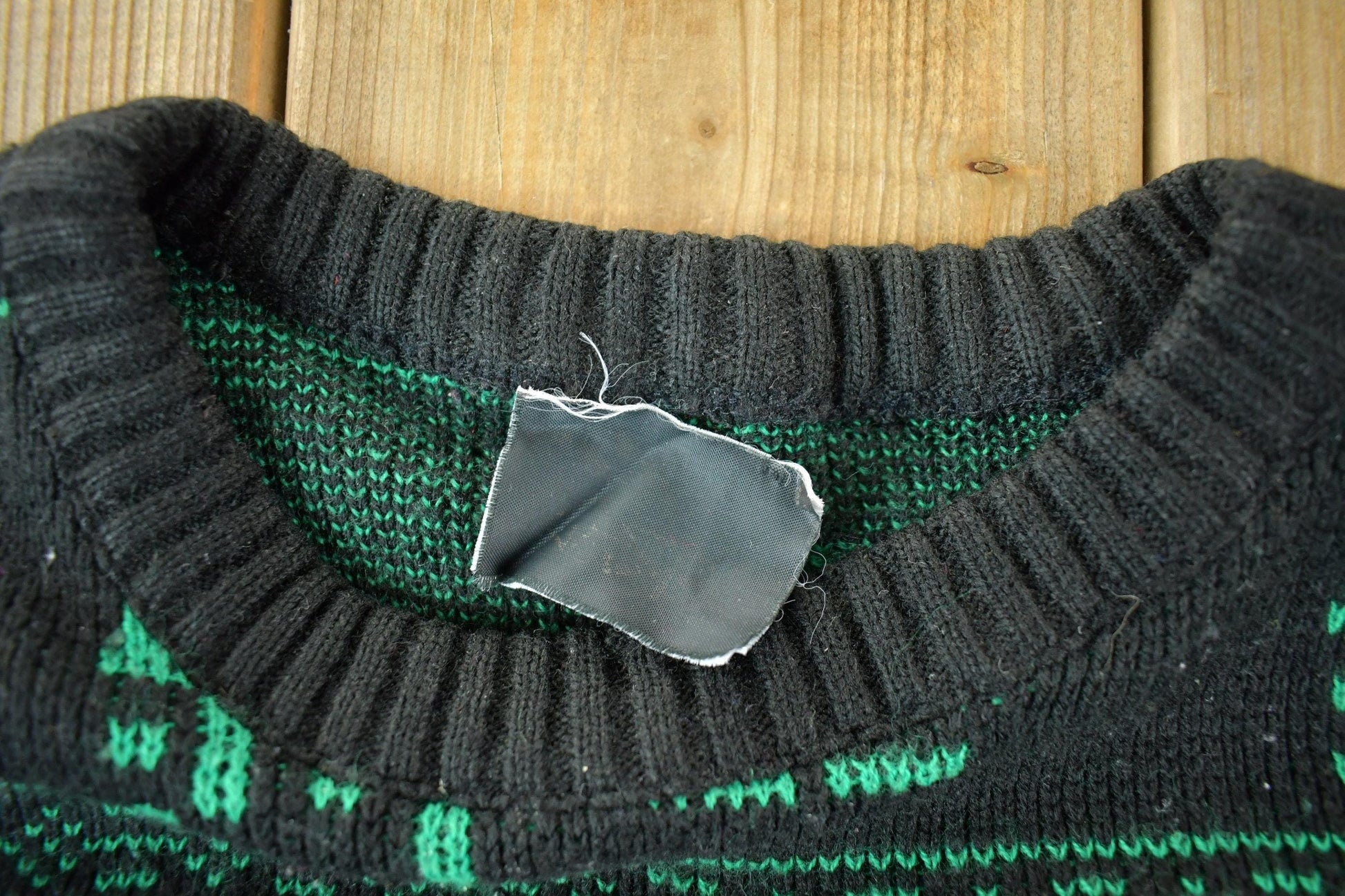 Vintage 1990s Abstract Pattern Knit Crewneck Sweater Men's Large from propervintagecanada