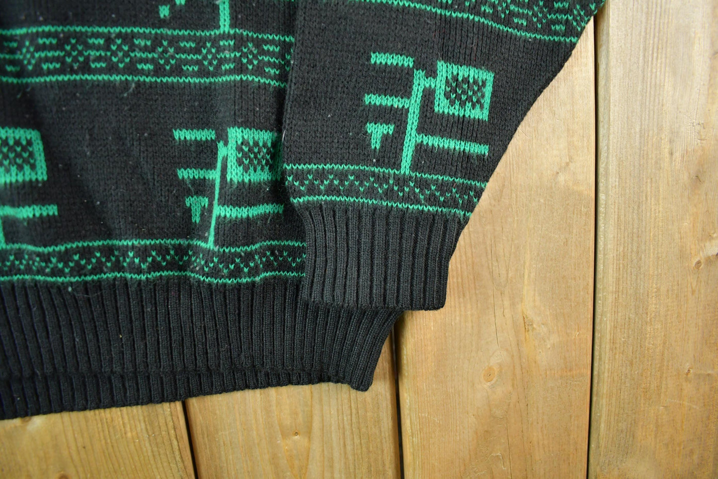 Vintage 1990s Abstract Pattern Knit Crewneck Sweater Men's Large from propervintagecanada