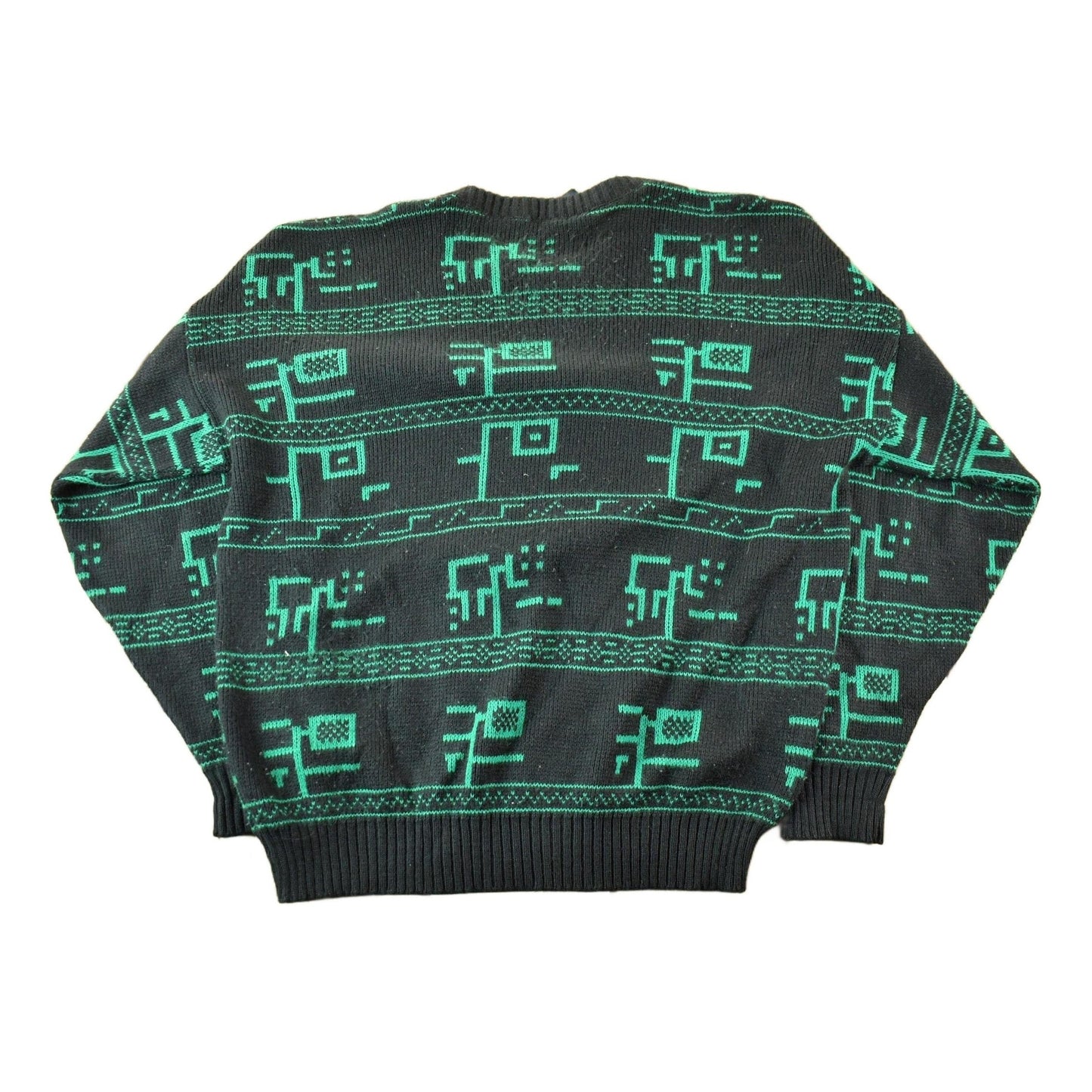 Vintage 1990s Abstract Pattern Knit Crewneck Sweater Men's Large from propervintagecanada