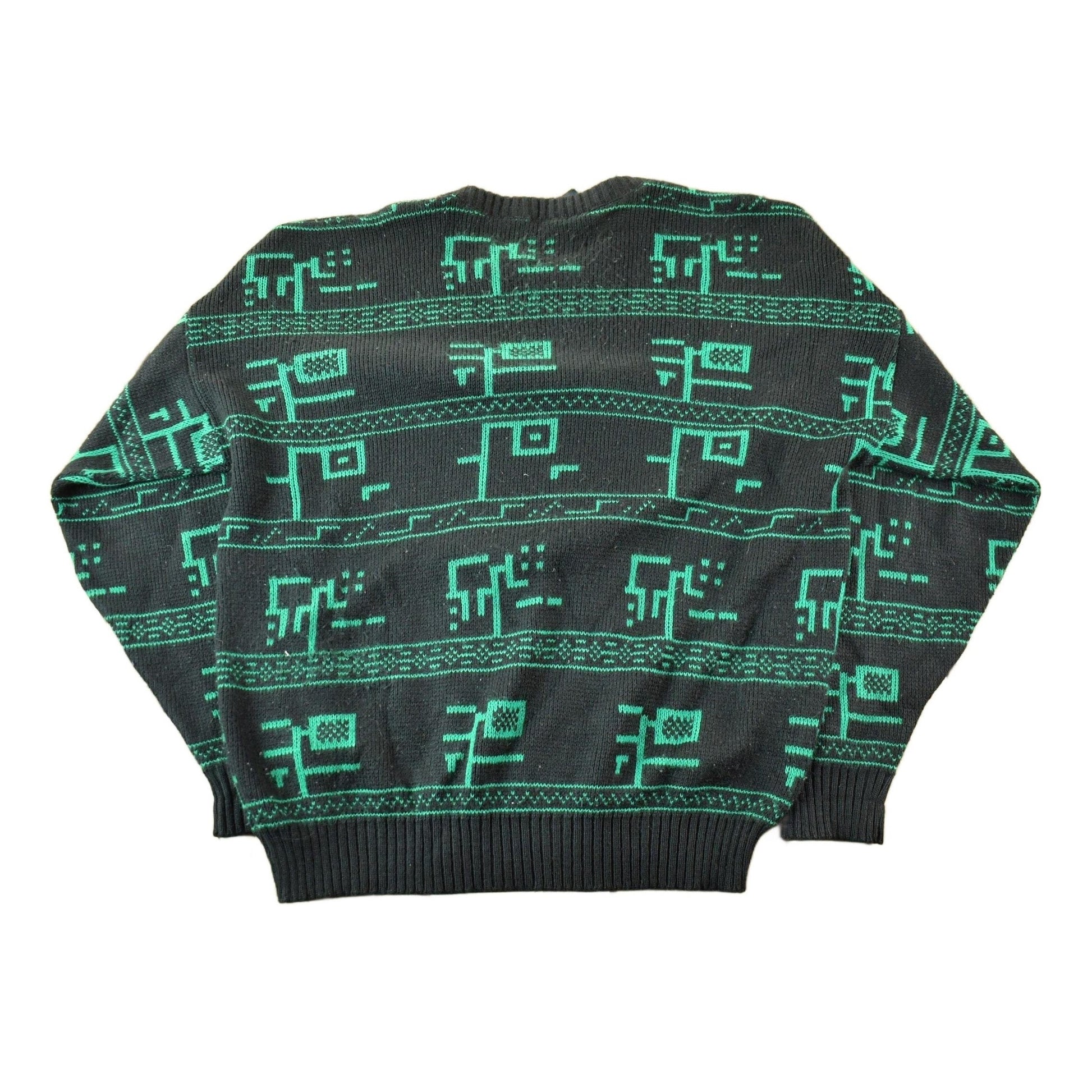 Vintage 1990s Abstract Pattern Knit Crewneck Sweater Men's Large from propervintagecanada