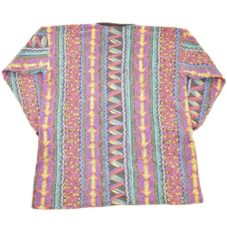 Vintage 1990s Abstract Print AOP Crewneck Sweatshirt Women's XL from propervintagecanada