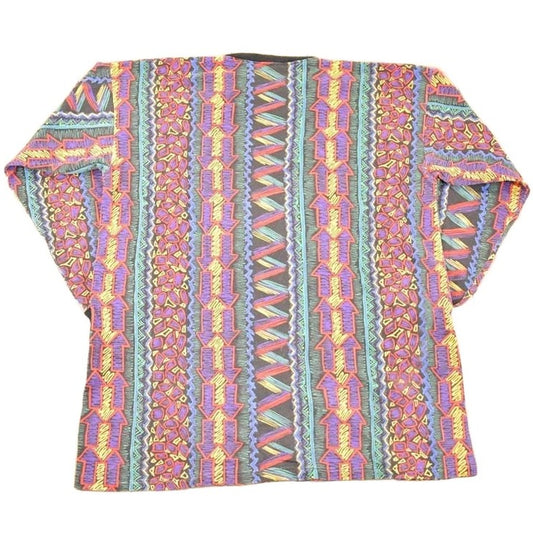 Vintage 1990s Abstract Print AOP Crewneck Sweatshirt Women's XL from propervintagecanada