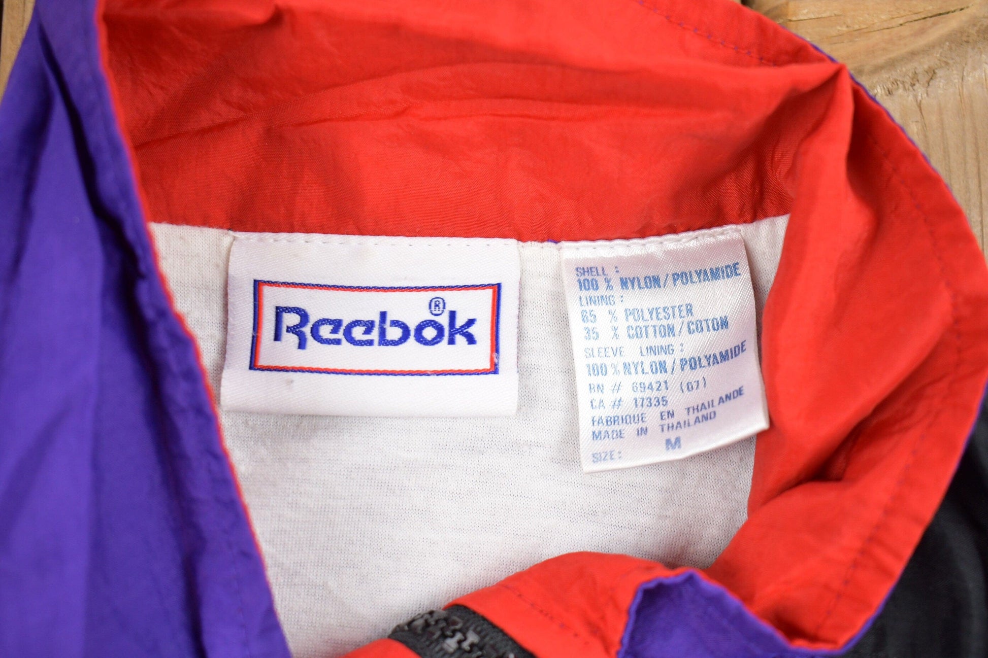 Vintage 1990s Abstract Reebok Windbreaker Jacket Men's Medium from propervintagecanada