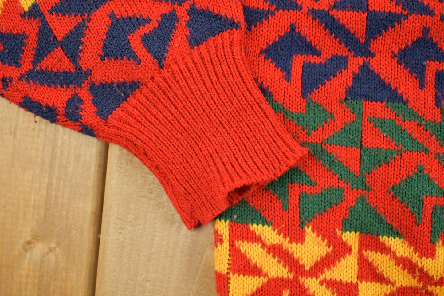 Vintage 1990s Abstract Vibrant Knitted Cardigan Button Up Sweater Women's M from propervintagecanada