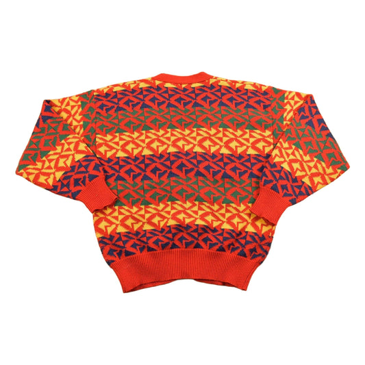 Vintage 1990s Abstract Vibrant Knitted Cardigan Button Up Sweater Women's M from propervintagecanada