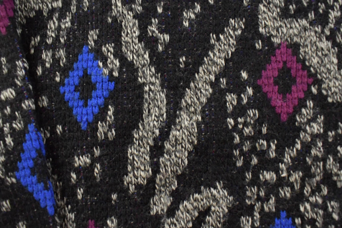 Vintage 1990s Abstract Wool Knit Crewneck Sweater Men's Small from propervintagecanada