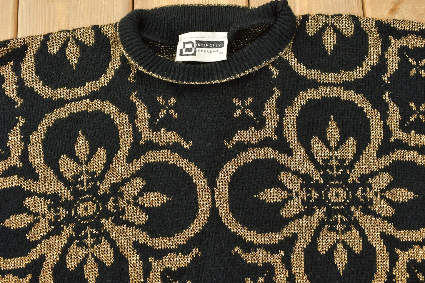 Vintage 1990s Abstract Wool Knit Sweater Men's 3XL from propervintagecanada