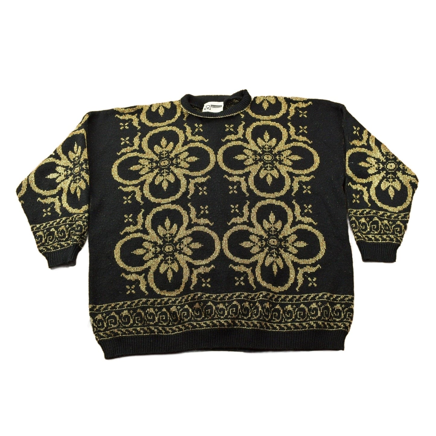 Vintage 1990s Abstract Wool Knit Sweater Men's 3XL from propervintagecanada