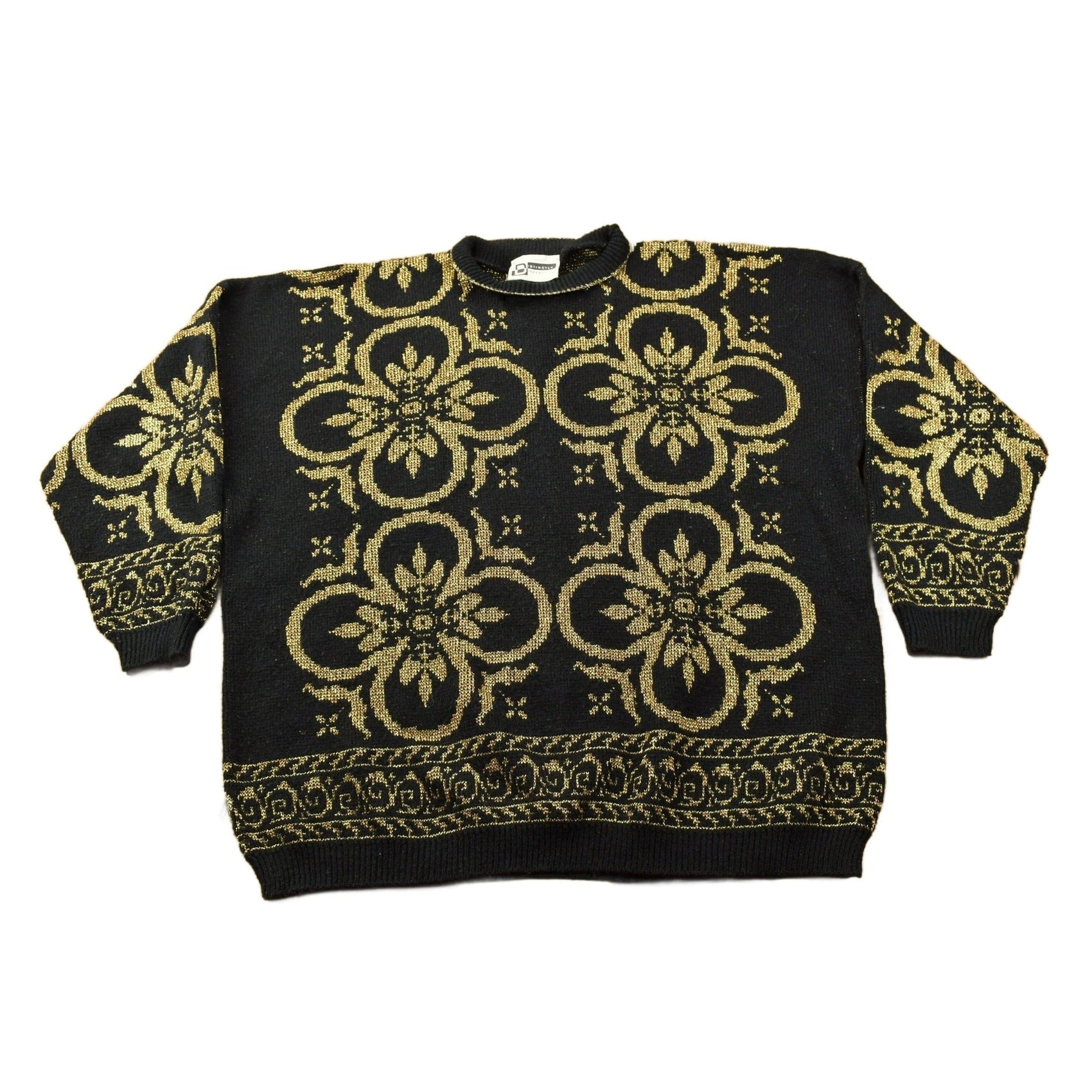 Vintage 1990s Abstract Wool Knit Sweater Men's 3XL from propervintagecanada