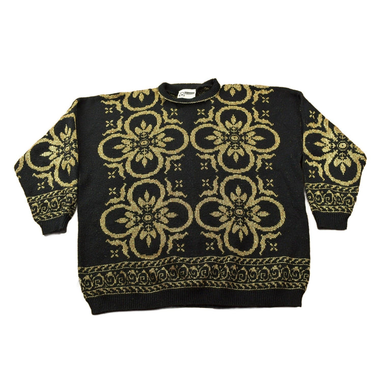 Vintage 1990s Abstract Wool Knit Sweater Men's 3XL from propervintagecanada