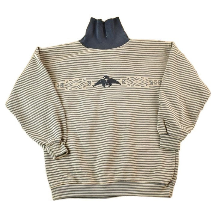 Vintage 1990s Adobe Flats Aztec Turtleneck Sweatshirt Mens S from propervintagecanada