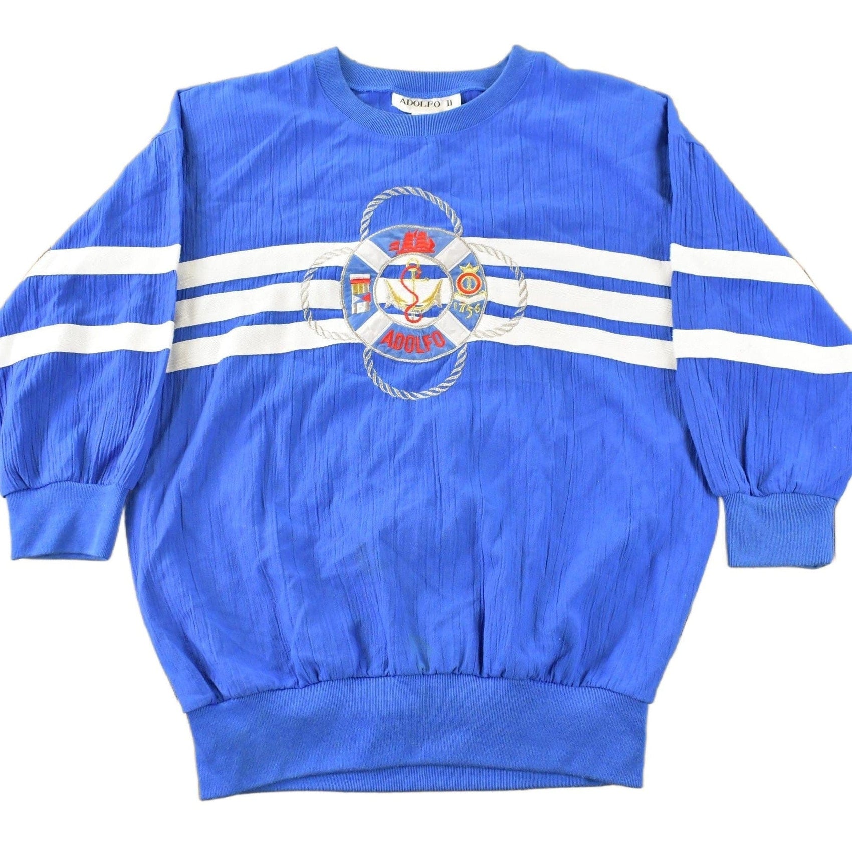 Vintage 1990s Adolfo II Sea Sailing Crewneck Sweatshirt Men's Medium from propervintagecanada